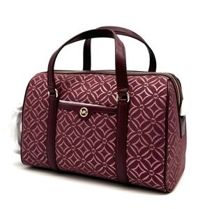 Michael Kors Medium Travel Duffle Satchel Bag Ox Blood Multi